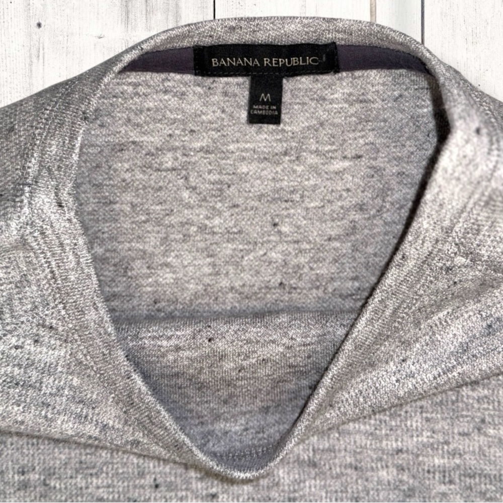 Banana Republic Men’s Heather Gray Pullover Sweatshirt Sweater Size M - Picture 2 of 7